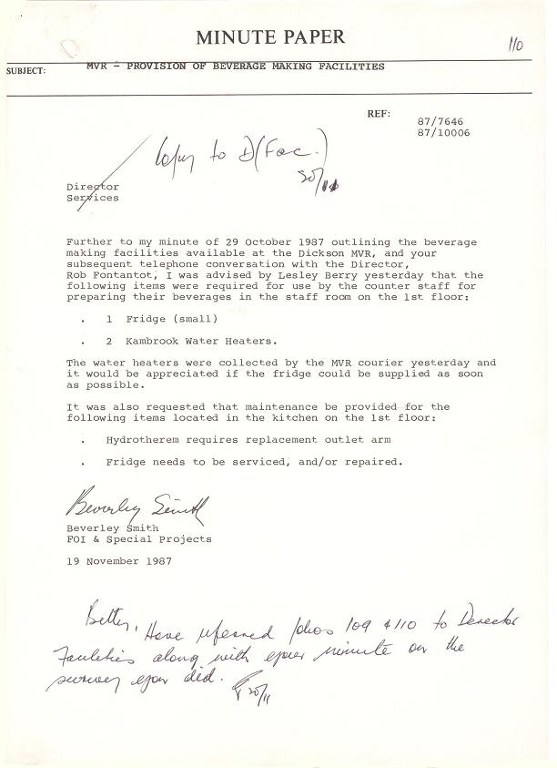 87-7646 - Support Services Branch - Tea Services Review 1987 - folio 110