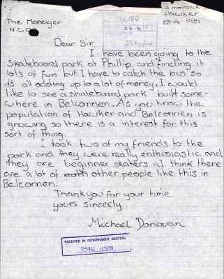 Fig 3. A letter. NC-76/00150 page 75