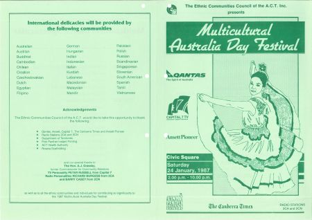 Multicultural Day flier from 1987