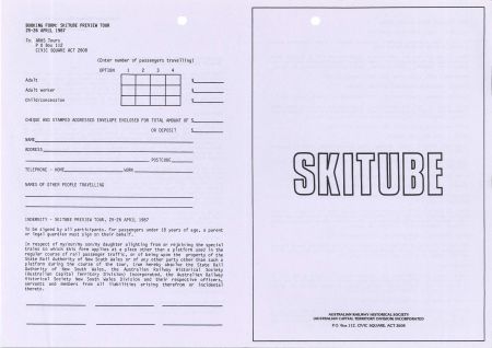 Skitube - railway tour brochure