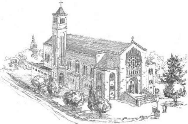 St Christopher's Cathedral, Manuka, ACT Hand drawn sketch of St Christopher's Cathedral