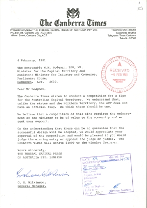 Letter from the Canberra Times
