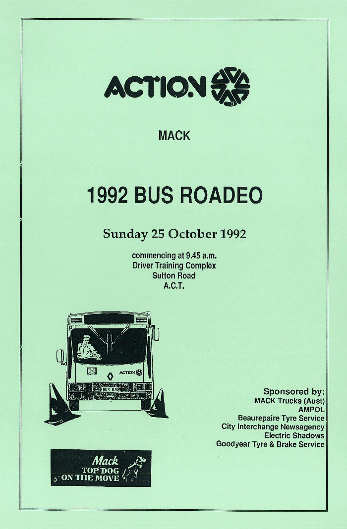 1992 ACTION Mack Roadeo Program Cover 1992 ACTION Mack Roadeo Program Cover