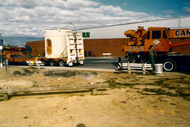 Installation of concrete bus shelter at Erindale 1