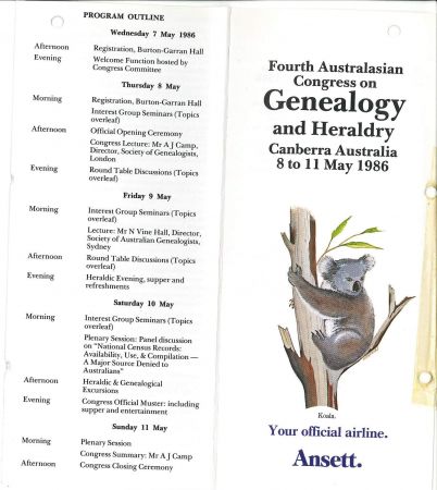 Program for the GEnealogy and Heraldry Congress