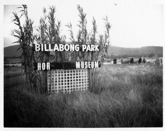 The sign inside the Horse Era Museum grounds is somewhat dilapidated The sign inside the Horse Era Museum grounds is somewhat dilapidated