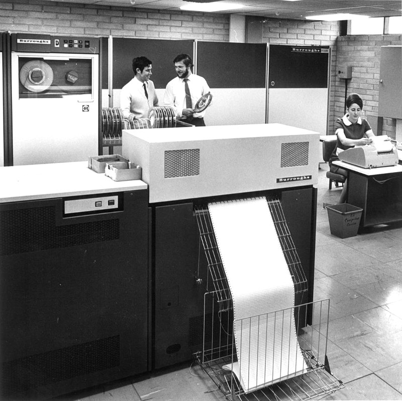 CCAE Computer Centre Staff with the Burroughs B5500 Computer