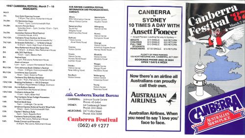 Canberra Festival official flier