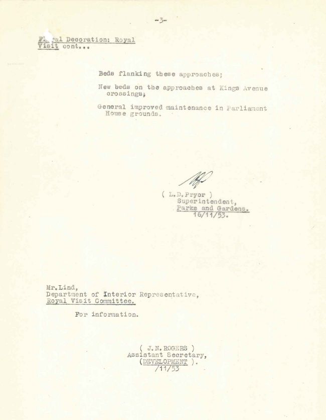 LF1081 - Dept of the Interior - Royal Visit 1952 - Now 1954 - 1954 Floral Decorations p.3