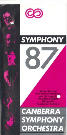 brochure for the 1987 season of the Canberra Symphony Orchestra