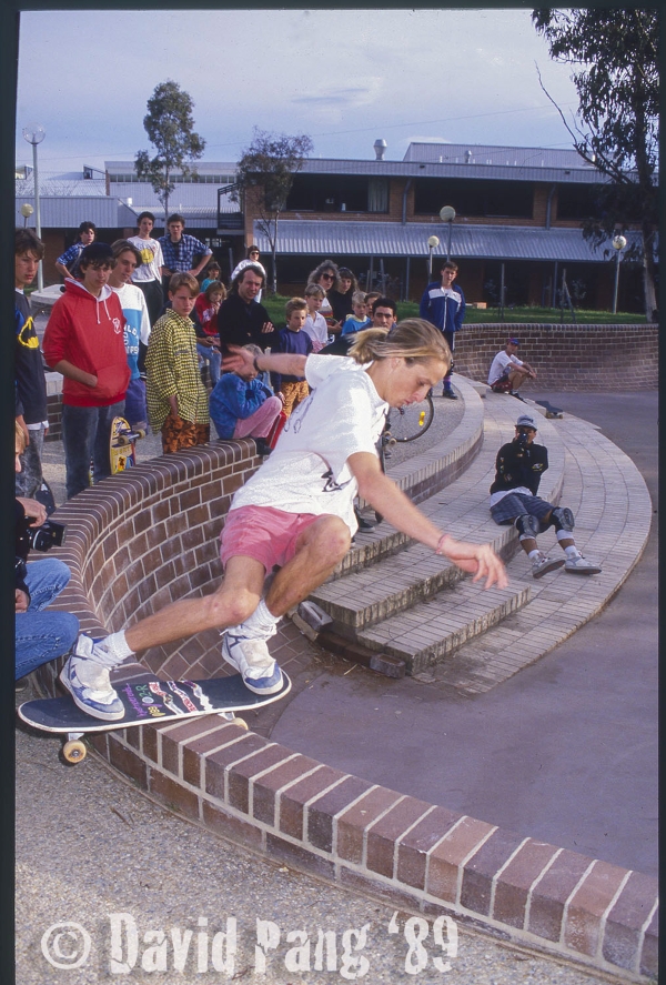 Fig 9. Tony Hawk skating the Erindale Banks in 1989. Photograph courtesy of David Pang.