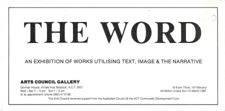 Flier for the Word exhibit