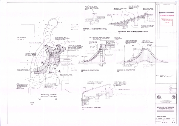 Fig 10. Plan drawing for upgrades to the Erindale Banks. 96/2288 page 59.