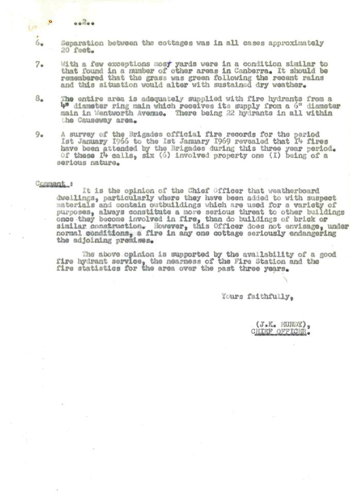 Memo from Chief Fire Officer to Commissioner for Housing - 07/03/1969 - page 2