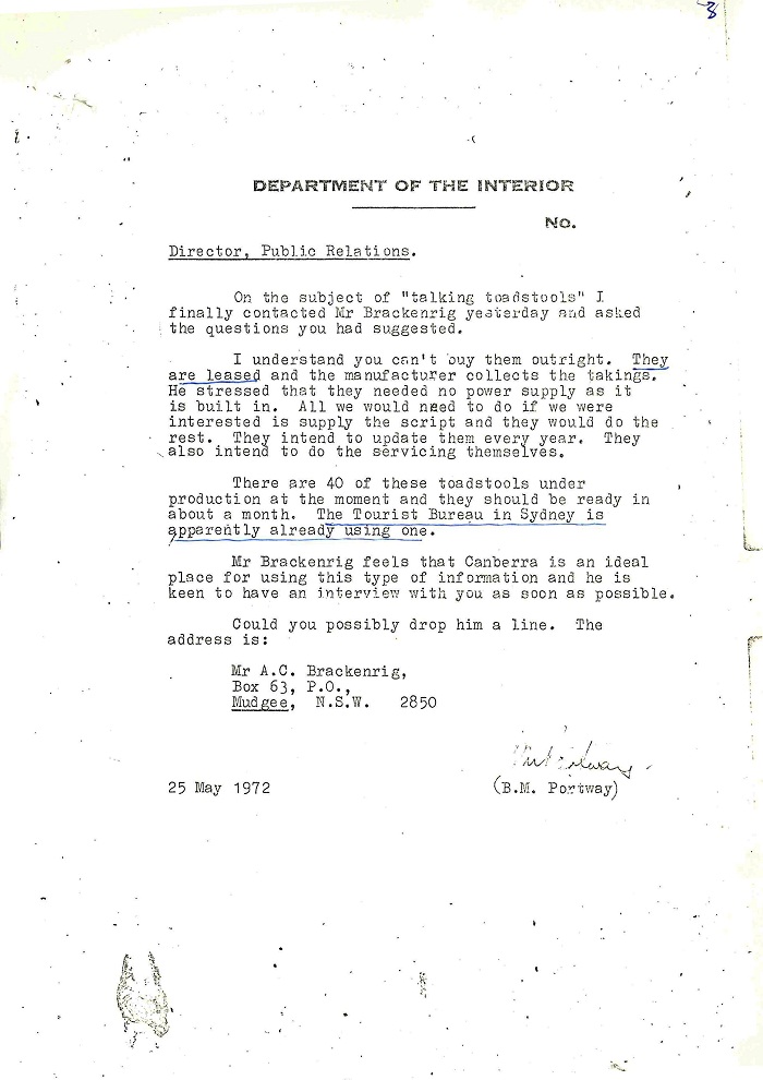 72/122 - Canberra Tourist Bureau - Information Machines - folio 3