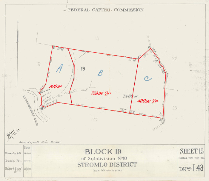 Plan of Stromlo Block 19
