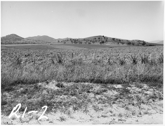 Photo of Tuggeranong Bombing Range c1972 looking south towards Mt Stranger