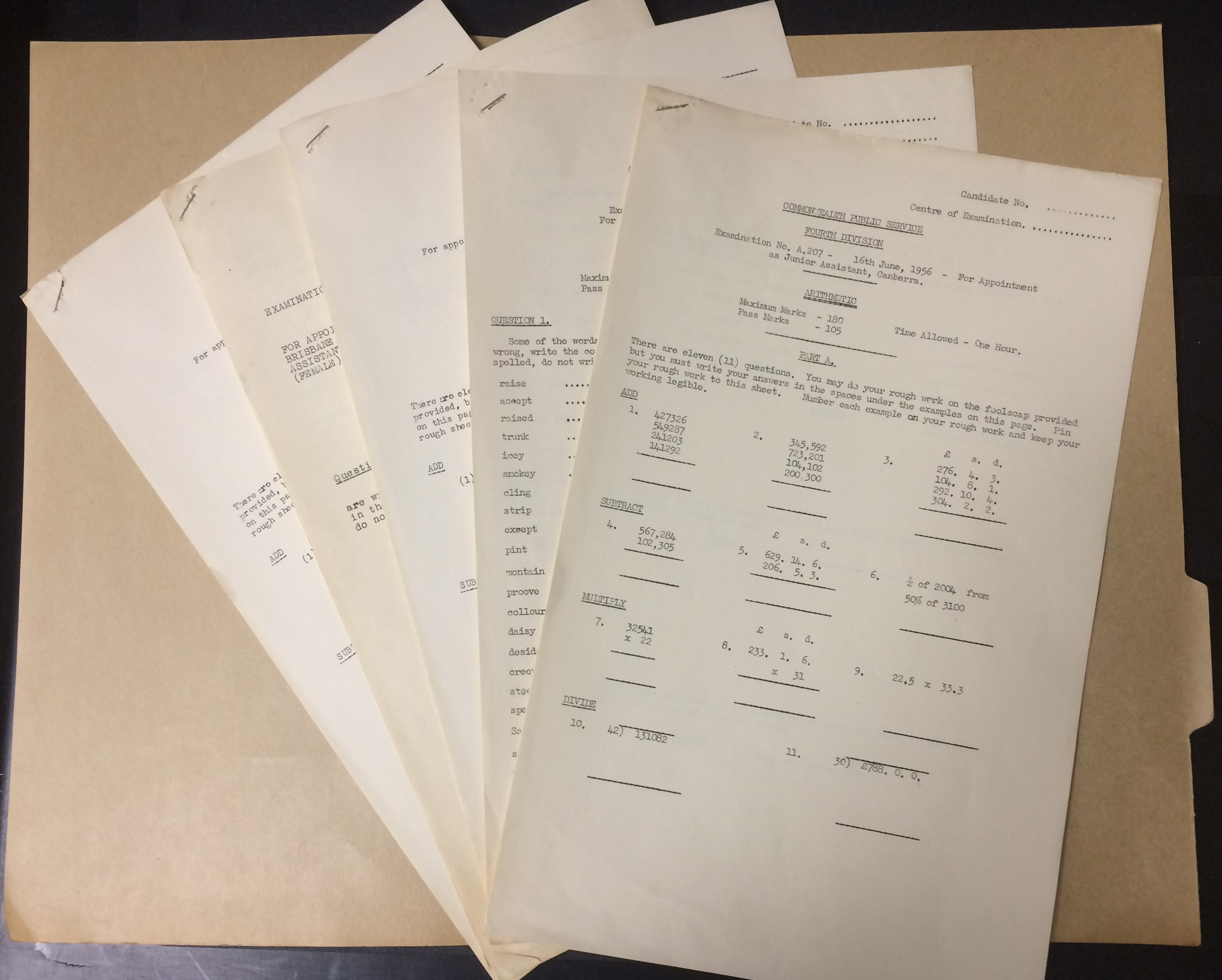 Photo of multiple quizzes for decoration only