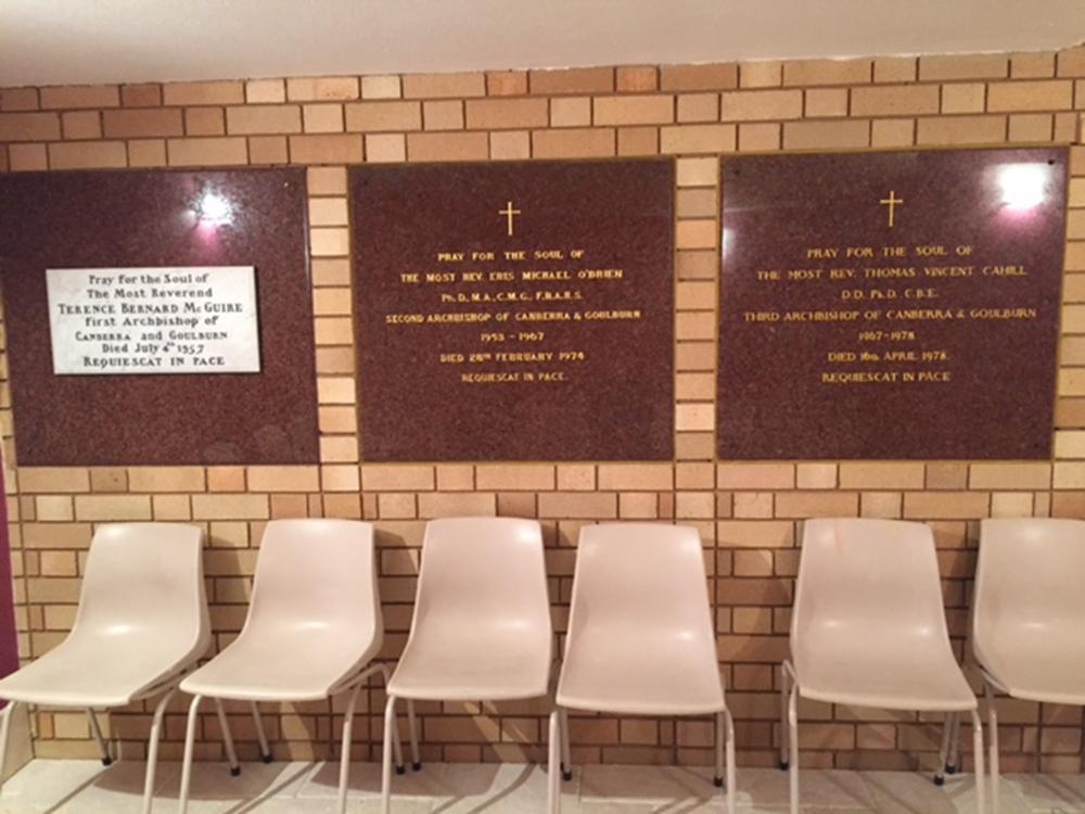 Photo taken inside the crypt Photo of the crypt interior including plaques